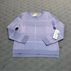 Design History Purple Plaid Sweater Size L